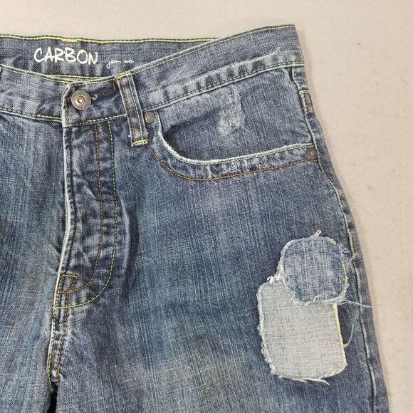 Carbon jeans men's 32x34 regular boot cut retro blue button fly denim pants - Picture 4 of 14